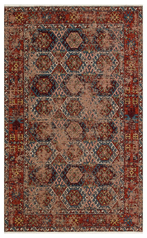 ANADOLU AND 03 MULTY Anadolu Antik Desenli Yıkanabilir Kaymaz Tabanlı Etnik Kilim