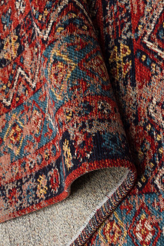 ANADOLU AND 04 MULTY Anadolu Antik Desenli Yıkanabilir Kaymaz Tabanlı Etnik Kilim