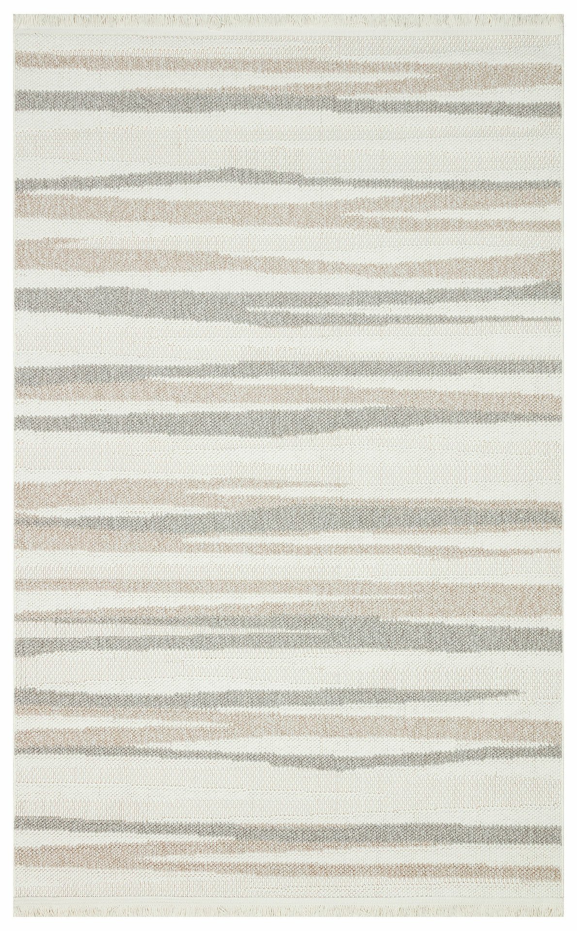 MOTTO MOT 02 WHITE BEIGE Yumuşak Tuşeli Örgü Dokuma Modern Makine Halısı