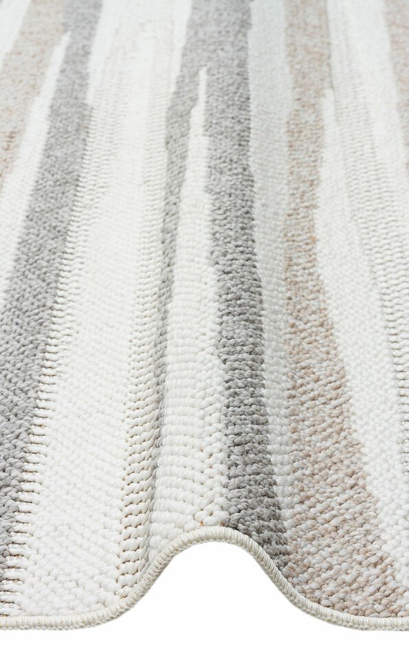 MOTTO MOT 02 WHITE BEIGE Yumuşak Tuşeli Örgü Dokuma Modern Makine Halısı
