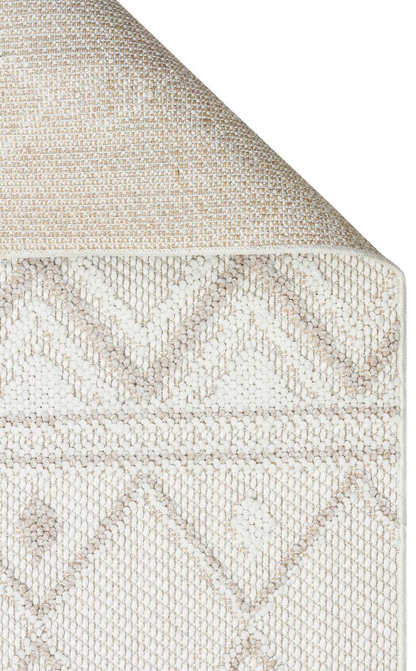 MOTTO MOT 03 WHITE BEIGE Yumuşak Tuşeli Örgü Dokuma Modern Makine Halısı