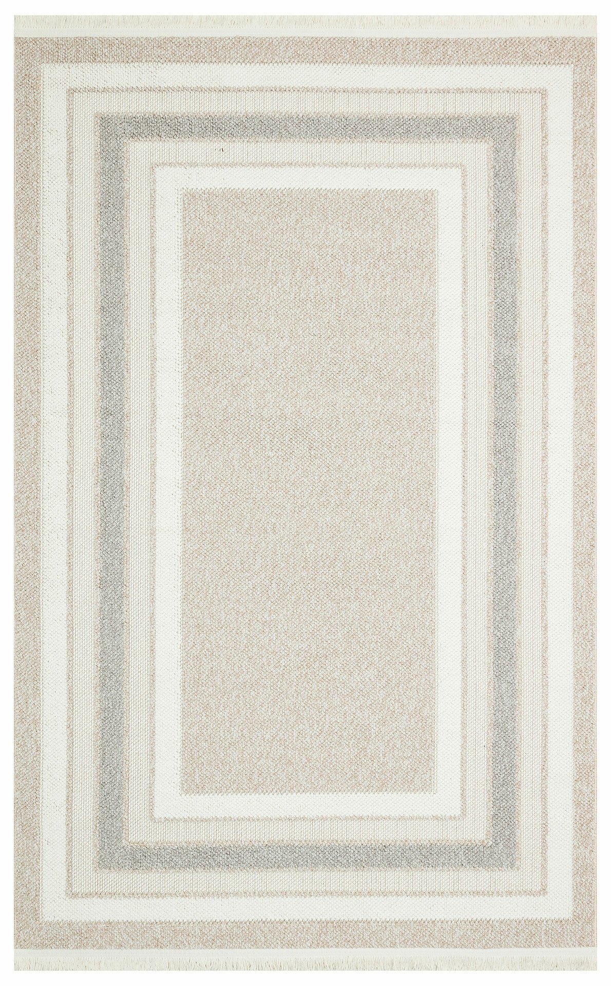 MOTTO MOT 04 BEIGE GREY Yumuşak Tuşeli Örgü Dokuma Modern Makine Halısı