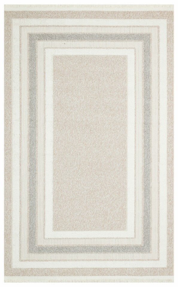 MOTTO MOT 04 BEIGE GREY Yumuşak Tuşeli Örgü Dokuma Modern Makine Halısı
