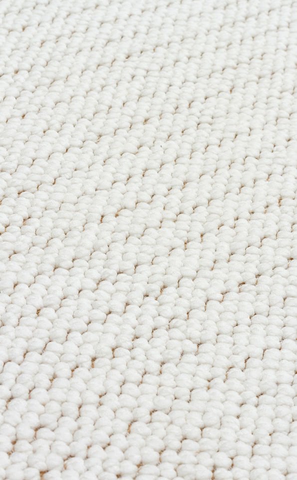 MOTTO MOT PLAIN WHITE Yumuşak Tuşeli Örgü Dokuma Modern Makine Halısı