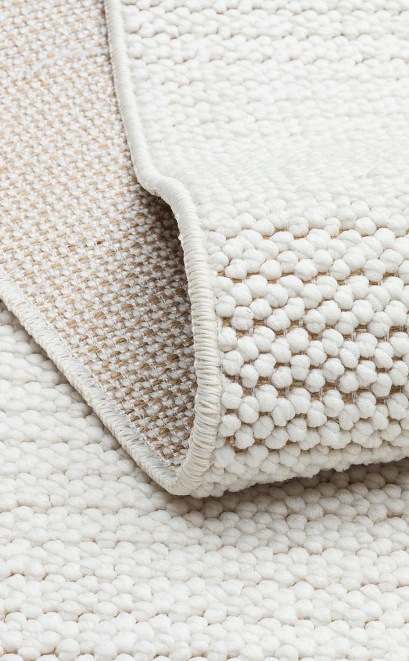 MOTTO MOT PLAIN WHITE Yumuşak Tuşeli Örgü Dokuma Modern Makine Halısı