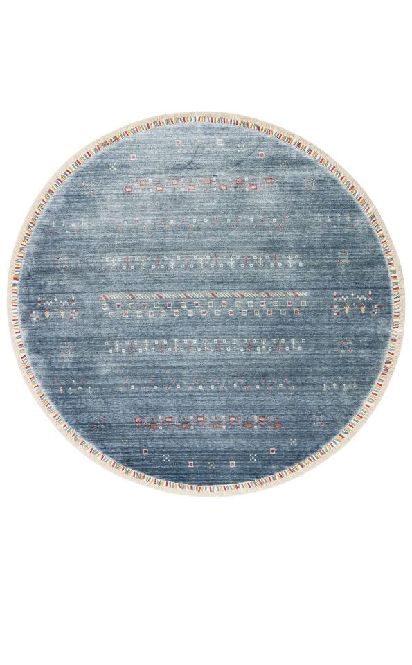 ZARA ZR 06 BLUE YUVARLAK  Özel Tezgahlarda Üretilen Tensel Uşak Halısı
