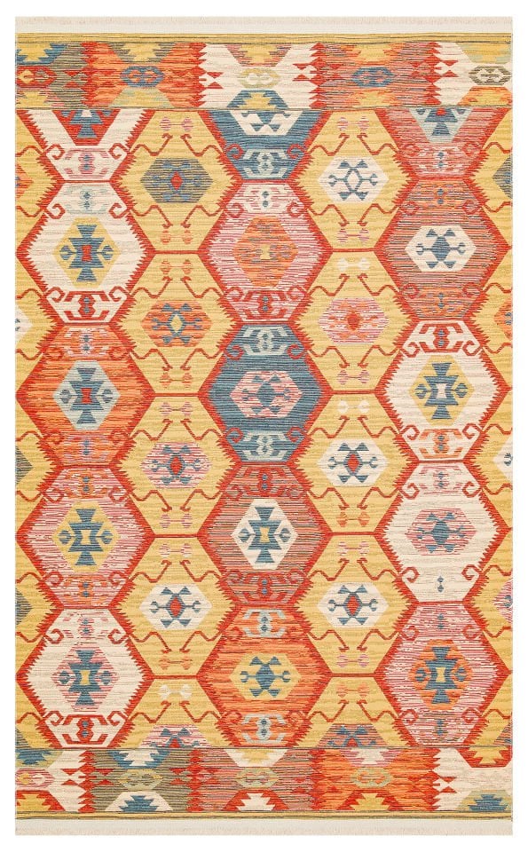 NOMAD NMD 06 RED Çift Taraflı Kullanıma Uygun Yıkanabilir Otantik Kilim