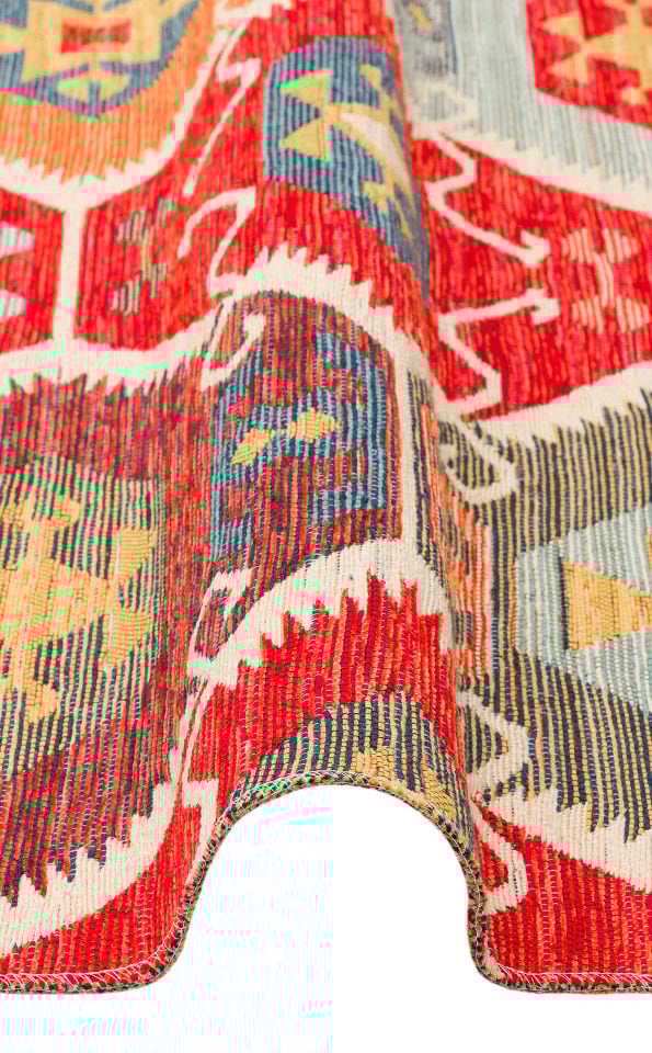NOMAD NMD 06 RED Çift Taraflı Kullanıma Uygun Yıkanabilir Otantik Kilim
