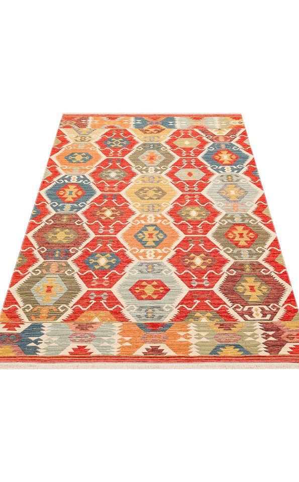 NOMAD NMD 06 RED Çift Taraflı Kullanıma Uygun Yıkanabilir Otantik Kilim