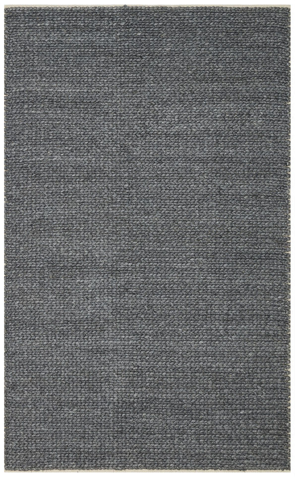 JADE BASKETWEAVE ANTRASIT Naturel Kazak Örgü Desenli El Dokuma Örgü Halı