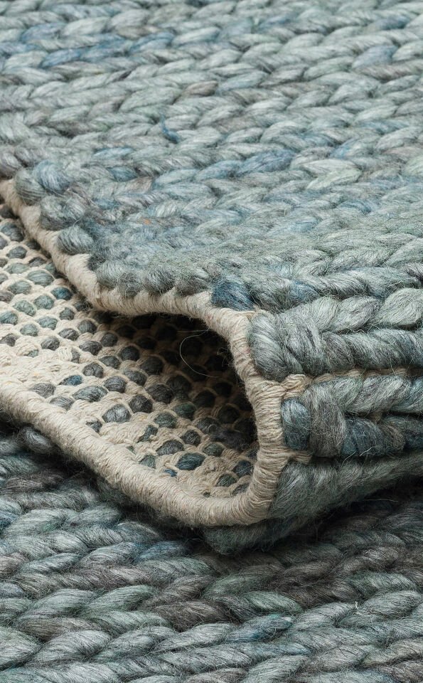 JADE BASKETWEAVE ARONA Naturel Kazak Örgü Desenli El Dokuma Örgü Halı
