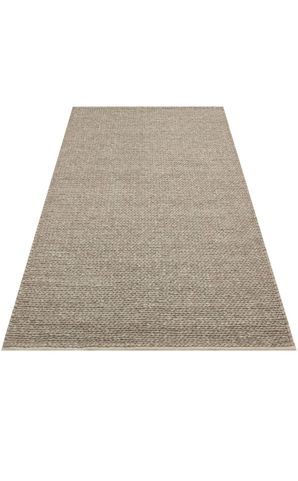 JADE BASKETWEAVE BROWN Naturel Kazak Örgü Desenli El Dokuma Örgü Halı