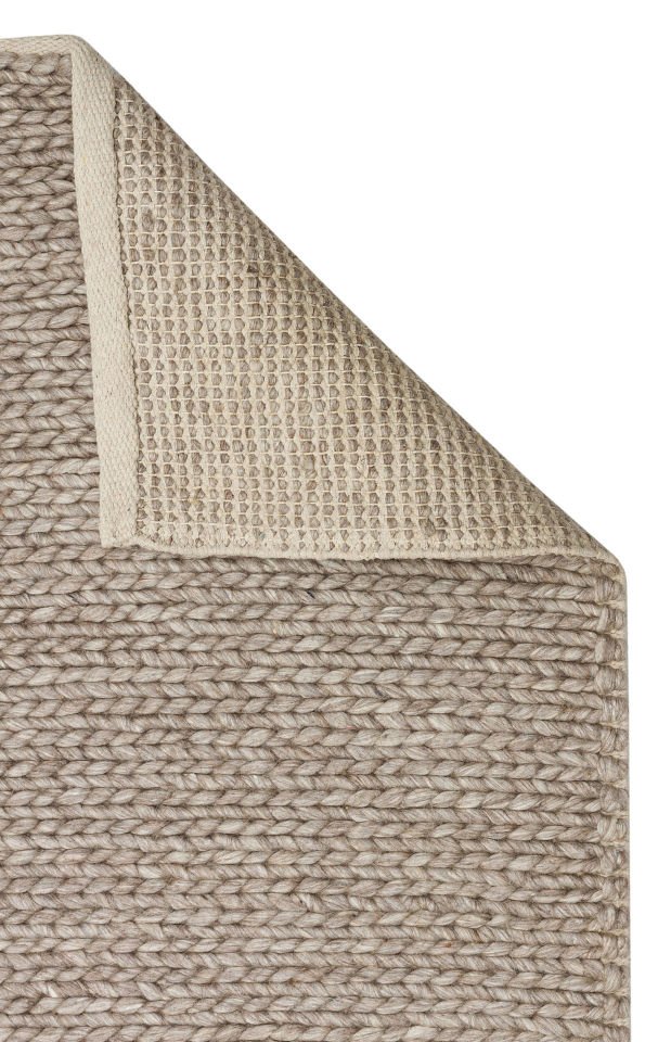 JADE BASKETWEAVE BROWN Naturel Kazak Örgü Desenli El Dokuma Örgü Halı