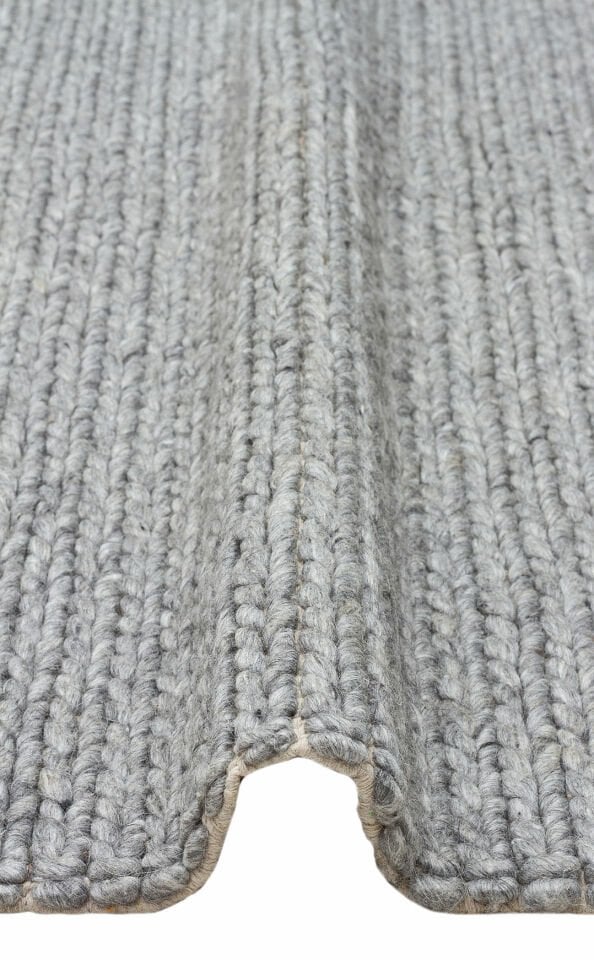 JADE BASKETWEAVE GREY  Naturel Kazak Örgü Desenli El Dokuma Örgü Halı