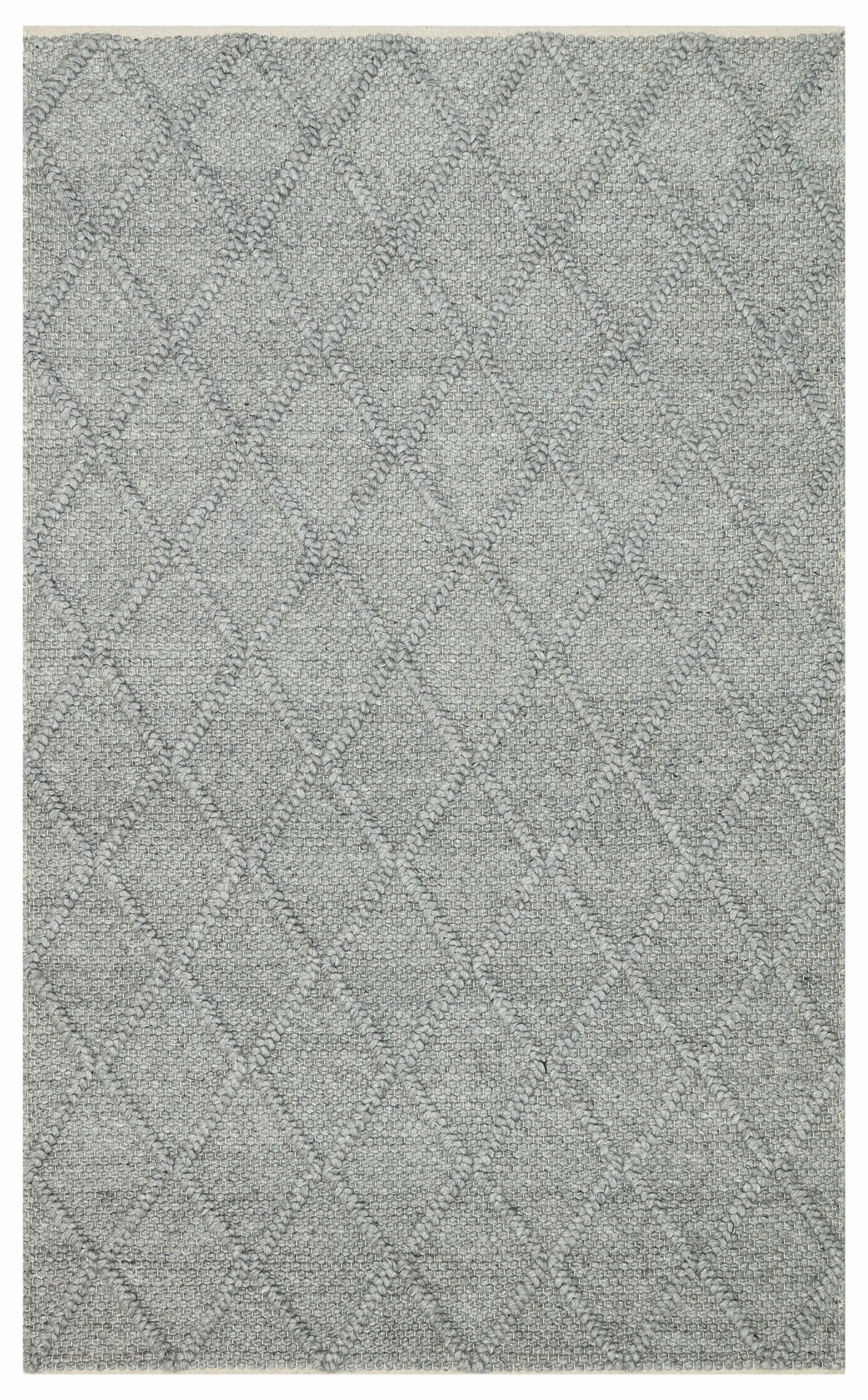 JADE DIAMOND GREY Naturel Kazak Örgü Desenli El Dokuma Örgü Halı