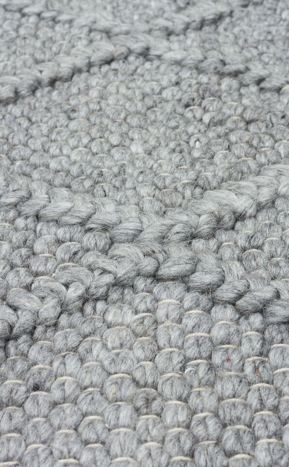 JADE DIAMOND GREY Naturel Kazak Örgü Desenli El Dokuma Örgü Halı