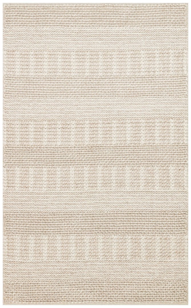 JADE J352 BEIGE Naturel Kazak Örgü Desenli El Dokuma Örgü Halı