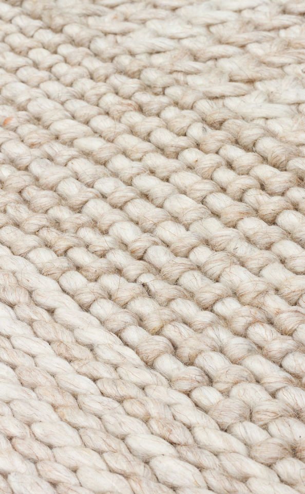 JADE J352 BEIGE Naturel Kazak Örgü Desenli El Dokuma Örgü Halı