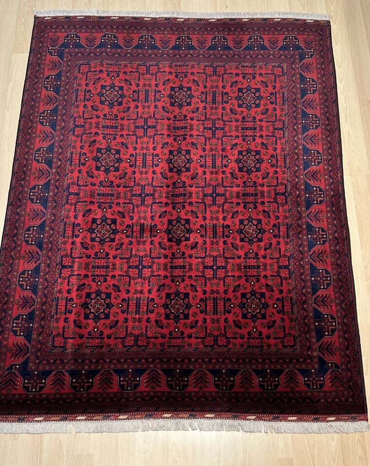AFGAN BİLCİK 199 Usak Desenli Yüksek Kalite Kök Boya Salon Halısı