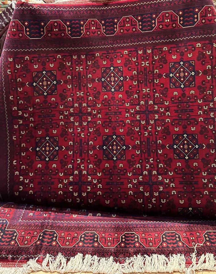 AFGAN BİLCİK 403 Usak Desenli Yüksek Kalite Kök Boya Salon Halısı