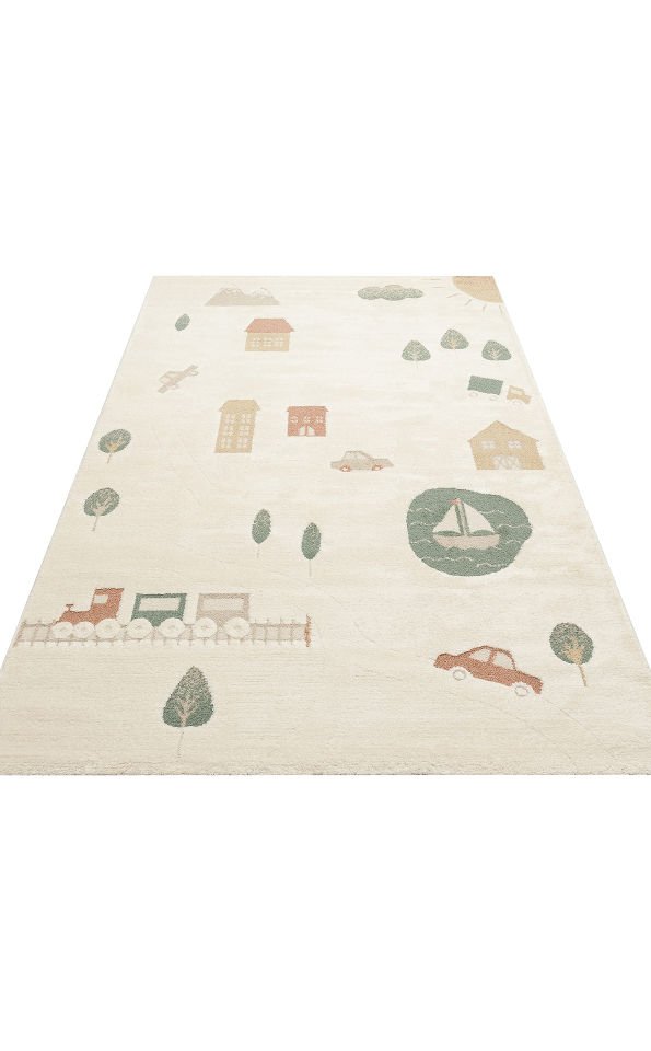 PICCOLO PCL 07 CREAM MULTY Pastel Renkli Hav ve Toz Vermeyen Çocuk Halısı