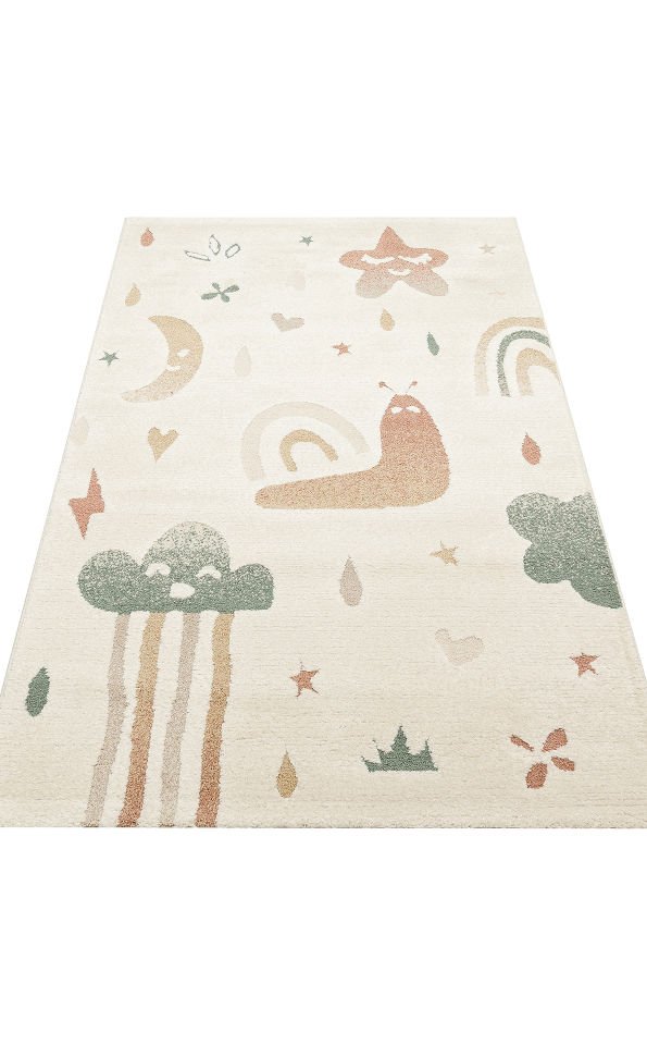 PICCOLO PCL 06 CREAM MULTY Pastel Renkli Hav ve Toz Vermeyen Çocuk Halısı