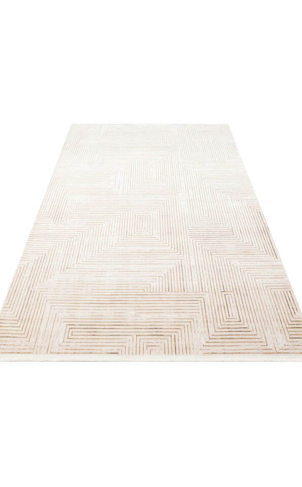 LYKIA LKY 01 CREAM BEIGE Sade ve Modern Akrilik Makine Halısı
