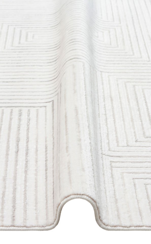 LYKIA LKY 02 CREAM GREY Sade ve Modern Akrilik Makine Halısı