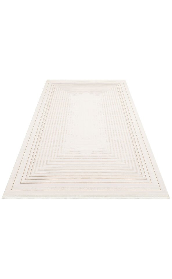 LYKIA LKY 04 CREAM VIZON Sade ve Modern Akrilik Makine Halısı