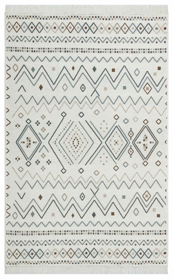 ARYA AR 05 BEIGE BLUE Hav Toz Vermez Kilimler & Baskı Halılar Dokuma Yıkanabilir