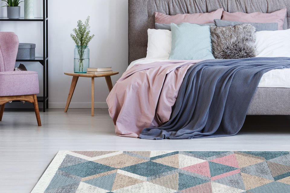 ARYA AR 10 BLUE PINK Hav Toz Vermez Kilimler & Baskı Halılar Dokuma Yıkanabilir