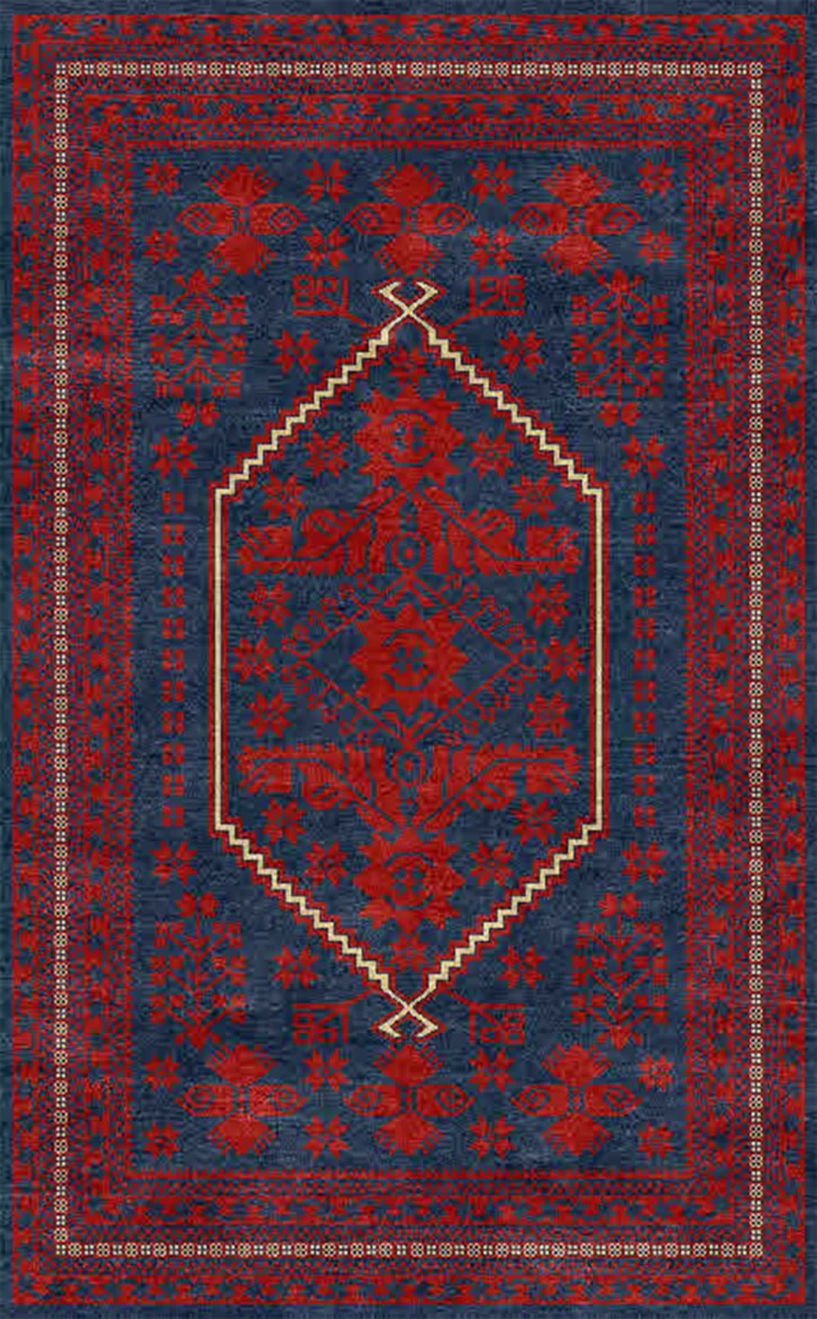NOSTALJI 956 BLUE  Özel Tezgahlarda Üretilen Tensel Uşak Halısı