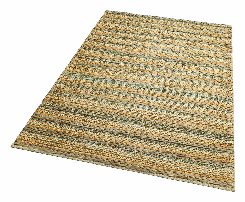 NETRA S-1103 GREY MULTY XW  Farklı Örgü Dokusuna Sahip El Dokuma Naturel Jüt Hasır Halı
