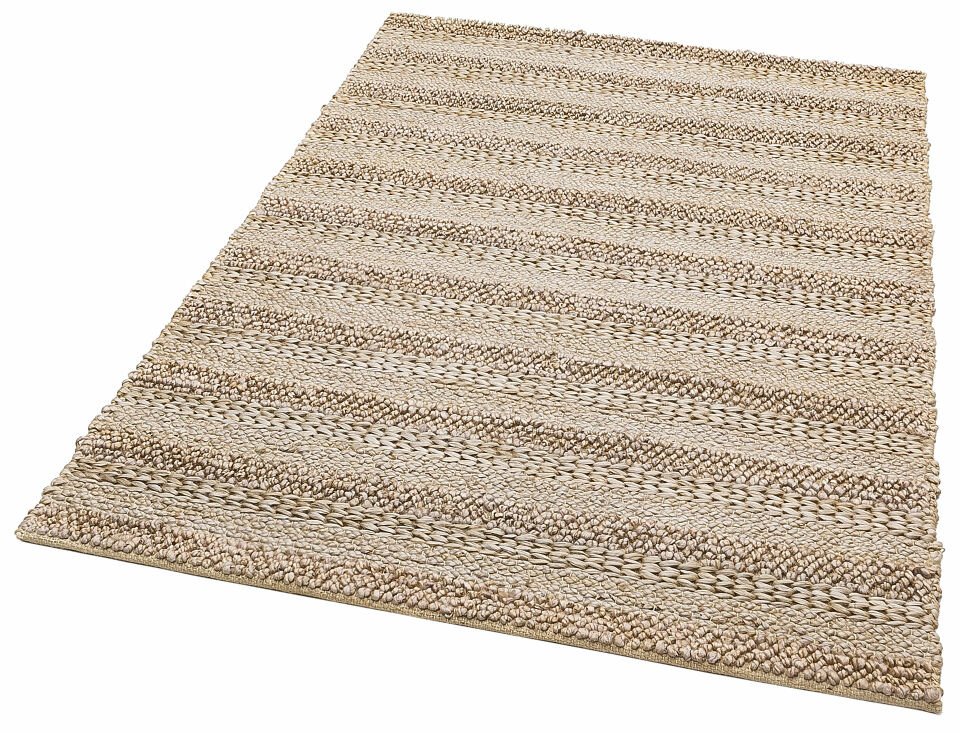 NETRA S-1410 SILVER XW  Farklı Örgü Dokusuna Sahip El Dokuma Naturel Jüt Hasır Halı