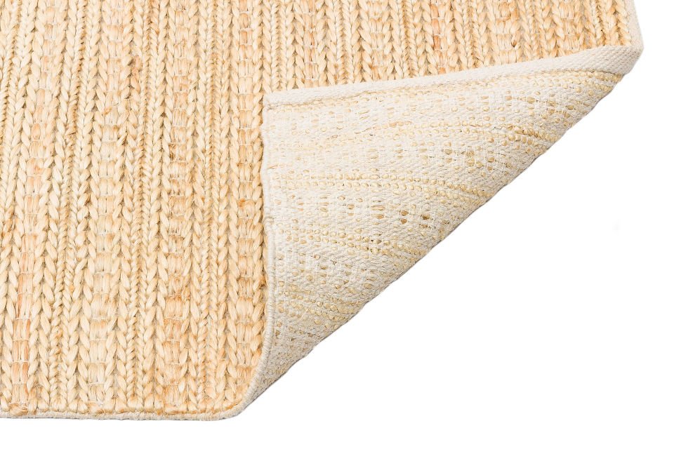 NETRA TRIPLE CREAM XW Farklı Örgü Dokusuna Sahip El Dokuma Naturel Jüt Hasır Halı