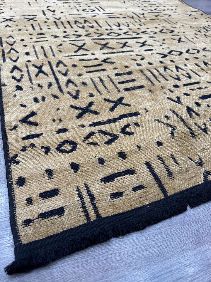 TP01 GOLD Dekoratif Kilim Çamaşır Makinasında Yıkanabilir