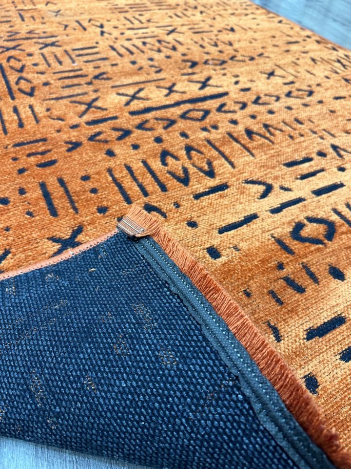 TP01 ORANGE Dekoratif Kilim Çamaşır Makinasında Yıkanabilir