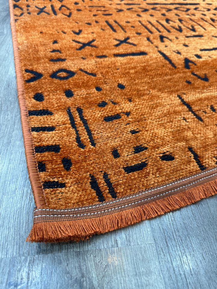 TP01 ORANGE Dekoratif Kilim Çamaşır Makinasında Yıkanabilir