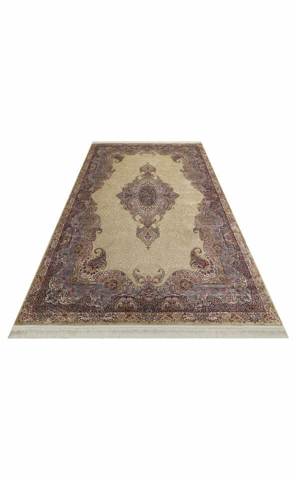 ISFAHAN ISF 02 CREAM Klasik Desenli Yüksek Kalite Sık Dokuma Makine Halısı
