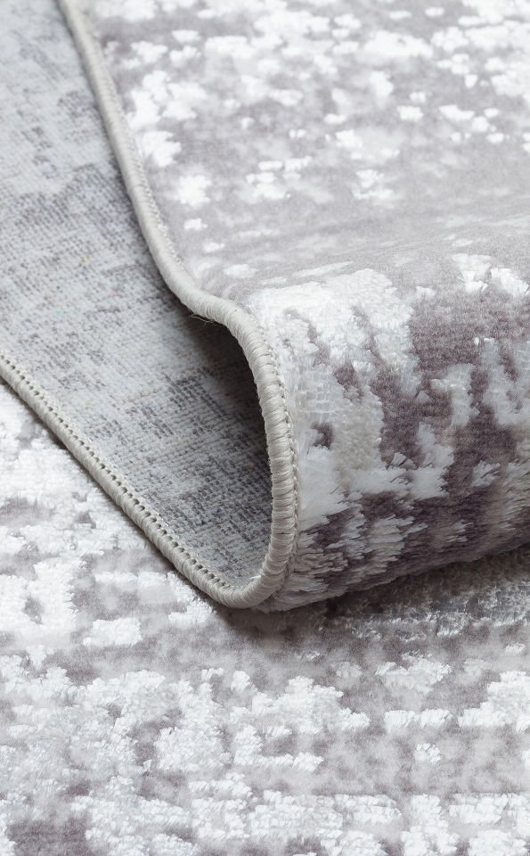 SATEEN ST 112 GREY Hav Toz Vermez Yıkanabilir Kaymaz İnce Dokuma Modern Halı