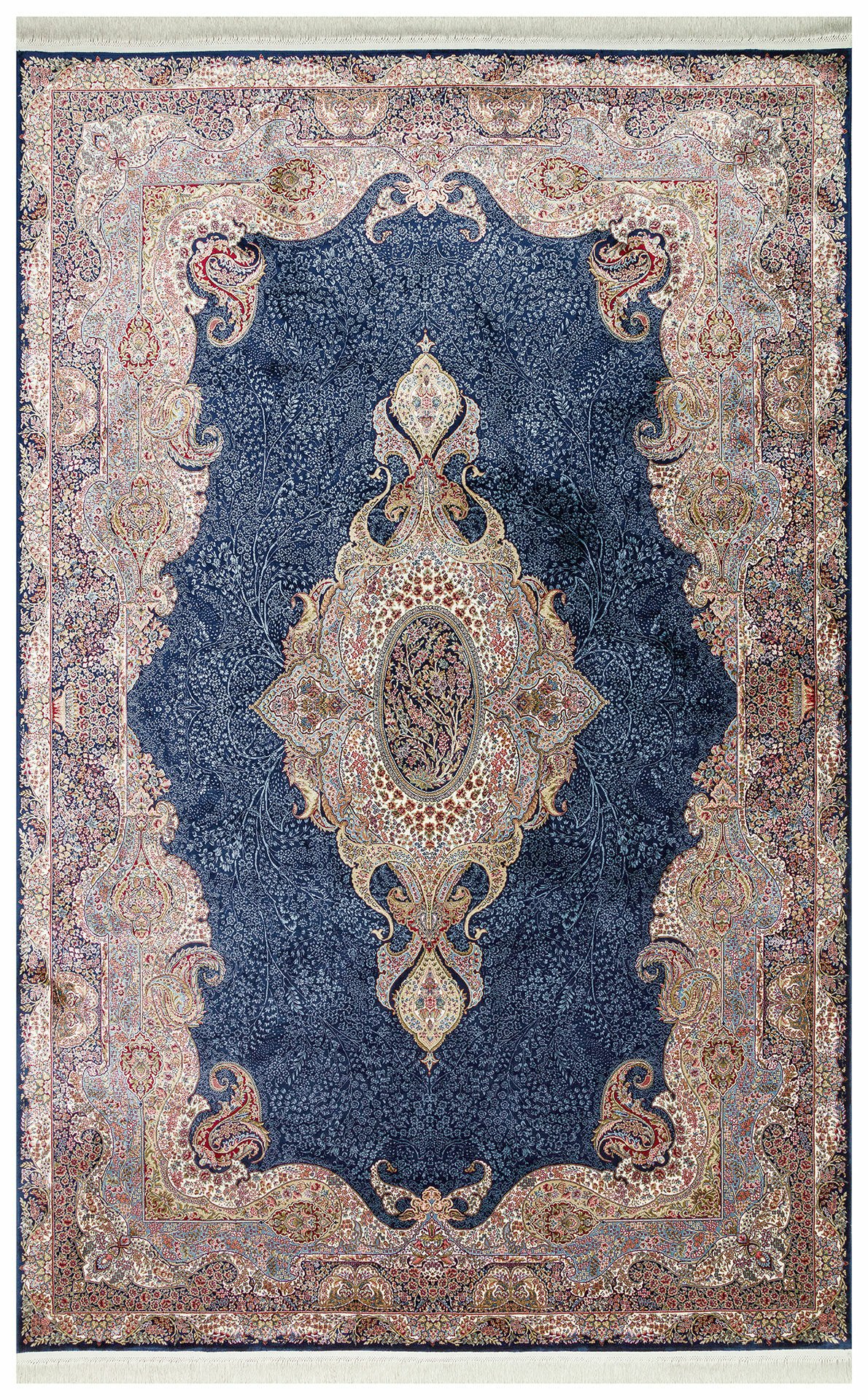 ISFAHAN ISF 02 NAVY Klasik Desenli Yüksek Kalite Sık Dokuma Makine Halısı