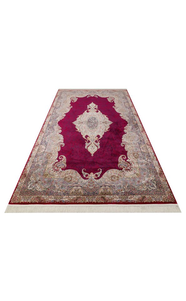ISFAHAN ISF 02 RED Klasik Desenli Yüksek Kalite Sık Dokuma Makine Halısı