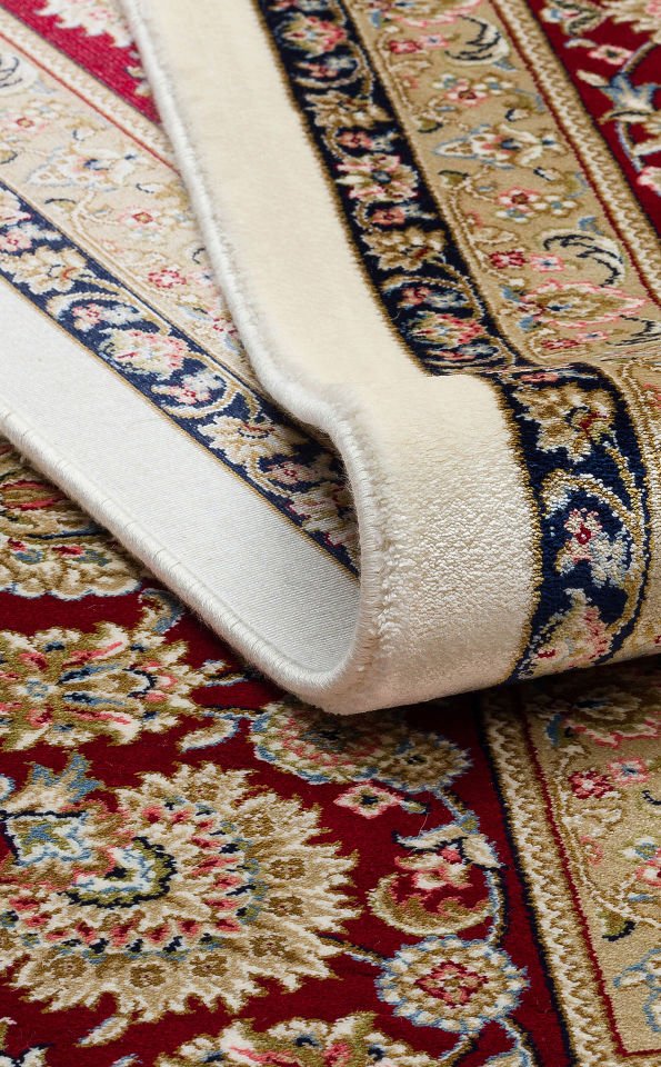 ISFAHAN ISF 03 CREAM RED Klasik Desenli Yüksek Kalite Sık Dokuma Makine Halısı