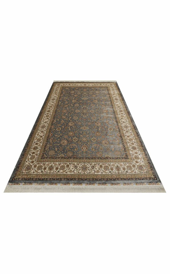 ISFAHAN ISF 03 GREY CREAM Klasik Desenli Yüksek Kalite Sık Dokuma Makine Halısı