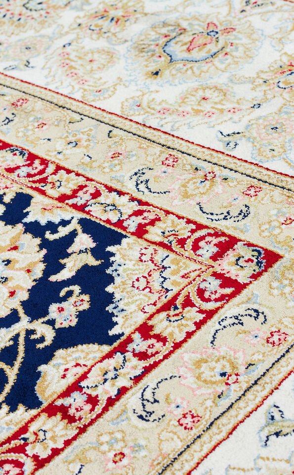 ISFAHAN ISF 03 NAVY CREAM Klasik Desenli Yüksek Kalite Sık Dokuma Makine Halısı