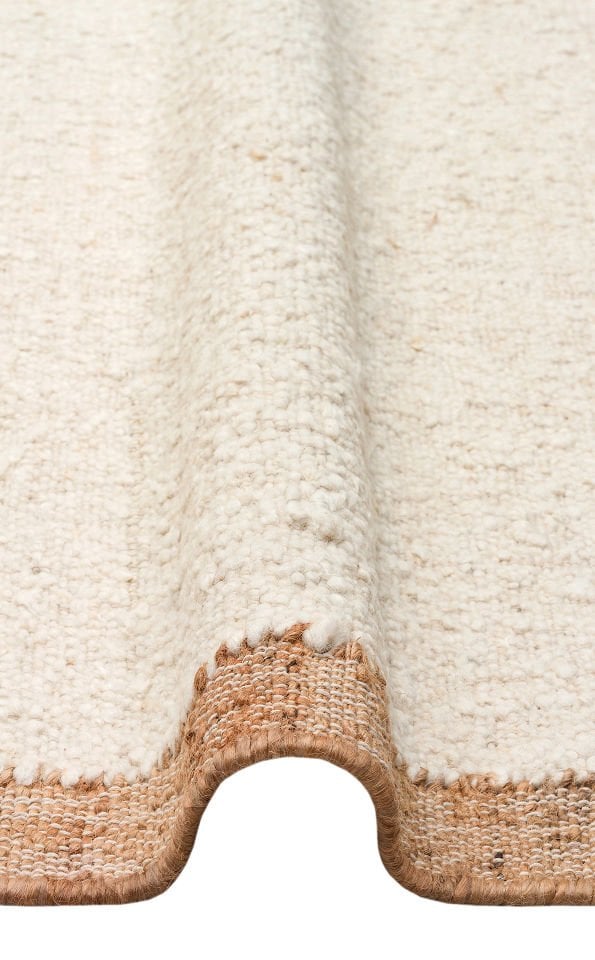 LHASA LHS 01 Cream Natural Yün ve Jüt ile Üretilen Örme El Dokuma Halı