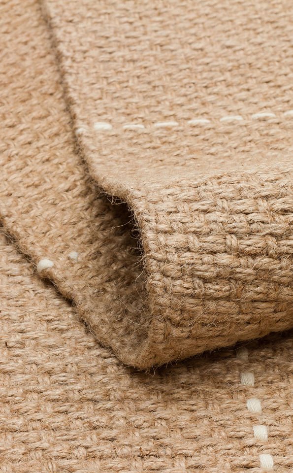 DELHI DHL 01 WHITE Jüt ve Pamuk İle Dokunan Çift Taraflı Kullanıma Uygun Modern Kilim