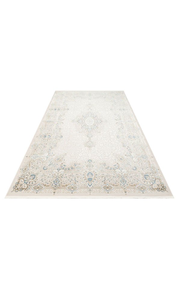 PALMIRA PLM 01 CREAM BLUE Yüksek Kaliteli Sık Dokuma Modern Salon Halısı