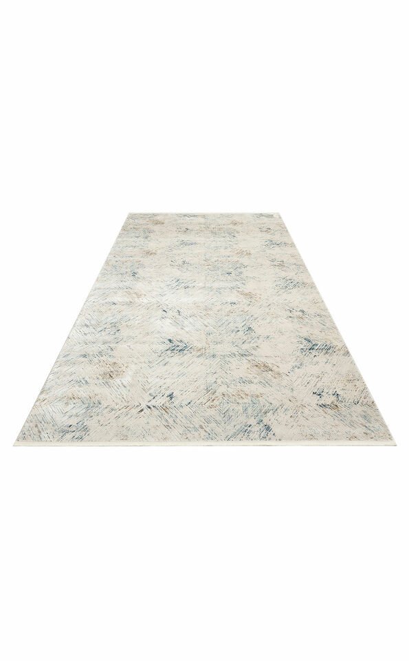PALMIRA PLM 03 CREAM BLUE Yüksek Kaliteli Sık Dokuma Modern Salon Halısı