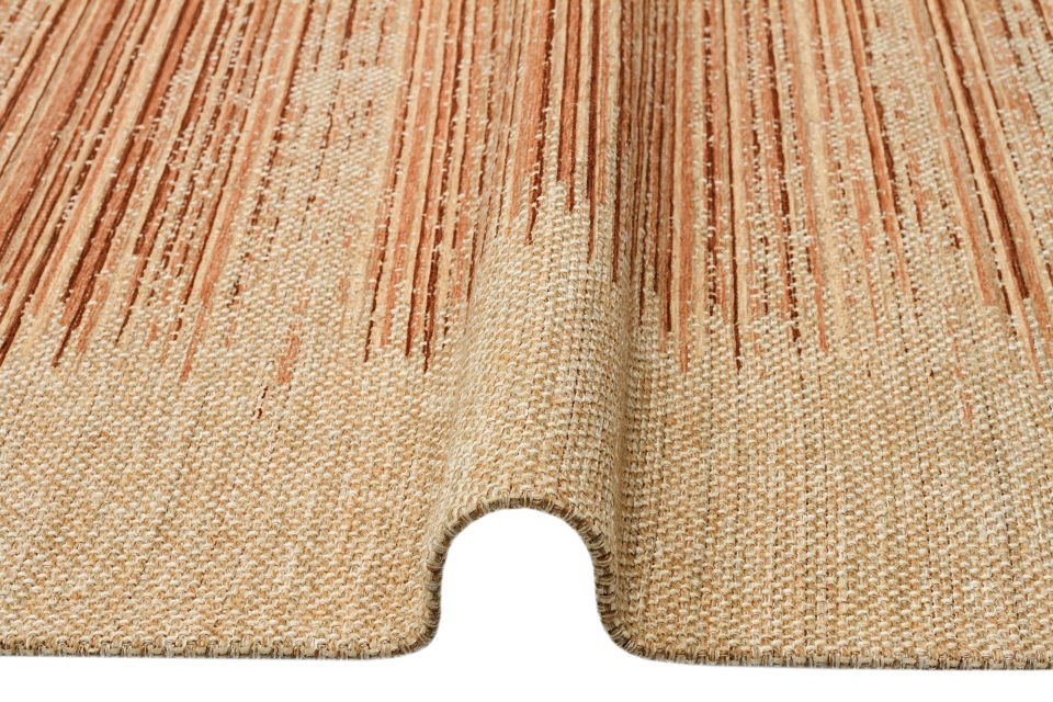 BROOKLYN BRK 02 NATURAL BEIGE  Hasır Görünümlü Kaymaz Renkli Dokuma Modern Kilim